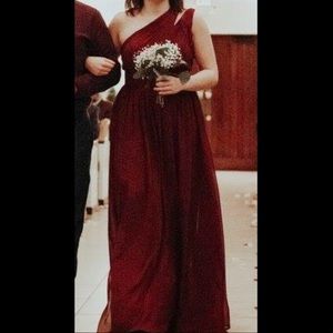 Long, one shoulder dress